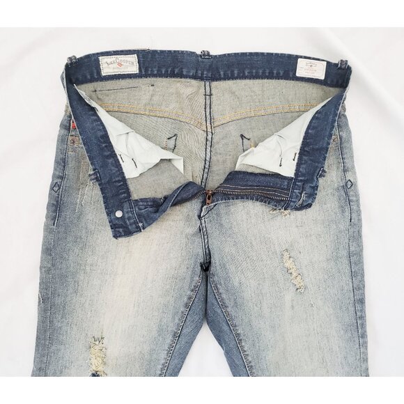 Lee Cooper East London Mens Zane Super Slim Tinted Distressed Denim Jeans Pants - Picture 5 of 10